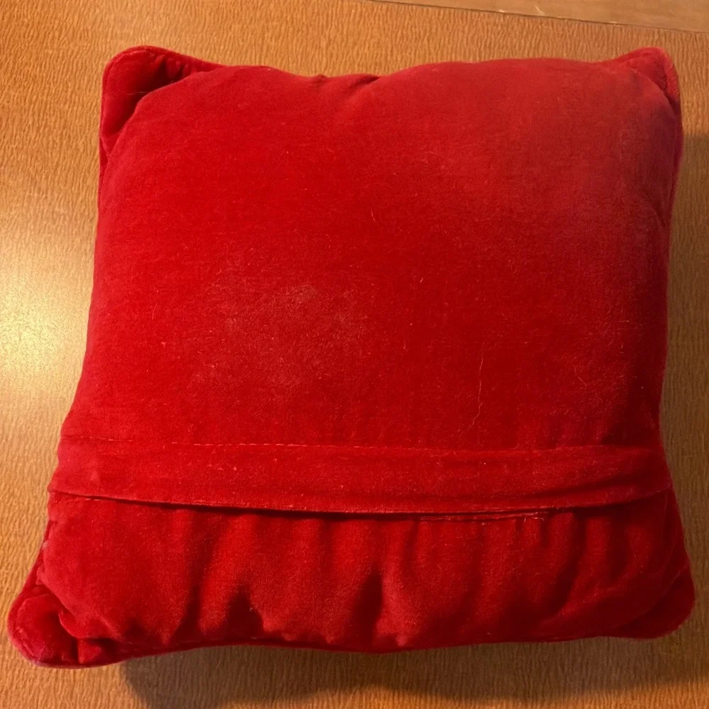 Vtg‎ Santa Christmas Needlepoint Pillow 10x10